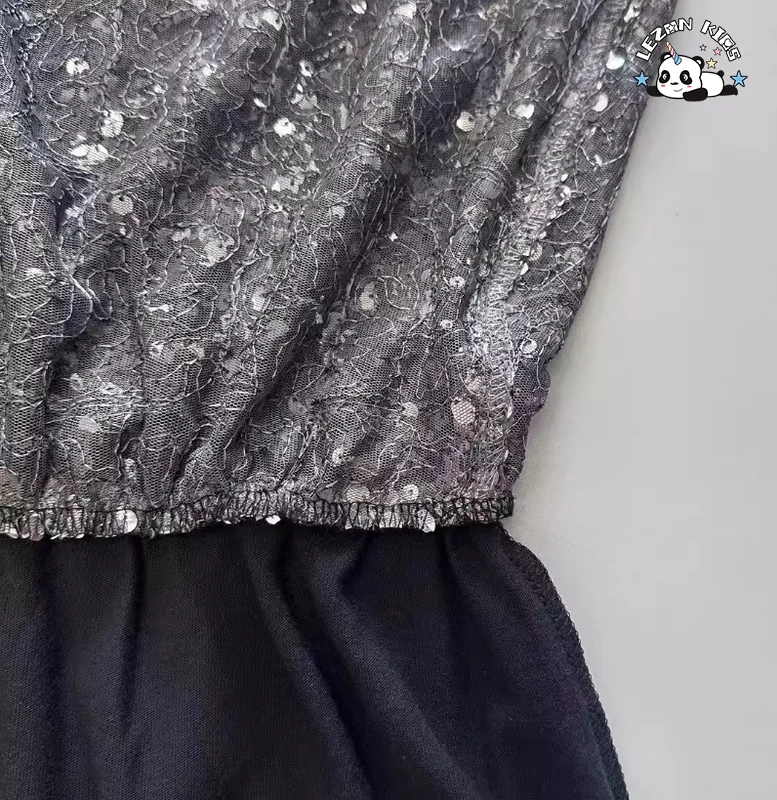 LEZONKIDS - Wholesale Sequin Dress Black Girl Skirt Princess Children Cute Elegant Short Sequin Skirts